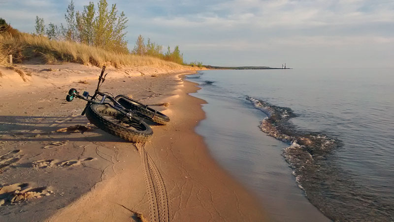 pentwater fatbike beach ride